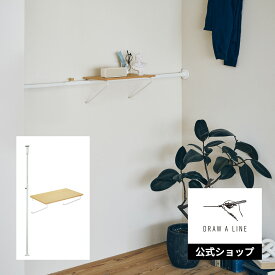 【公式】DRAW A LINE ドローアラインウォールシェルフA White SET Rod B+Shelf A 長さ 115〜190cm 耐荷重 10kg シェルフ 耐荷重 1kg SET-D-WSA-WH 平安伸銅工業 ｜