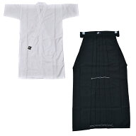 [武道具専門店品質] 女子用 白弓道衣+袴セット 上下セット 上製 ポリエステル 「武」 通年 やや薄手 オー…