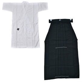 [武道具専門店品質] 女子用 白弓道衣+袴セット 上下セット 上製 ポリエステル 「武」 通年 やや薄手 オールシーズン 弓道着 上着 上衣 稽古着 審査着 書道 馬乗型 送料無料