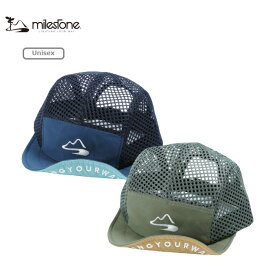 マイルストーン milestone オリジナルキャップ original cap MSC-024 帽子 キャップ 軽量 ランニング トレラン トレイルランニング ランニングキャップ トレッキング キャンプ メッシュ 登山 小さめ 子供 子ども キッズ 女性 ワンポイント 刺繍 紫外線対策 日よけ アウトドア