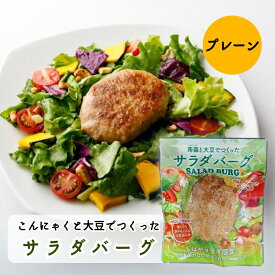 蒟蒻と大豆でつくった サラダバーグ 90g [3袋/5袋/10袋] グルテンフリー ヴィーガン 健康 高たんぱく質 低カロリー ロカボ 低脂肪 低糖質 食物繊維 大豆ミート ソイミート フェイクミート 常温 茂木食品工業 (55)