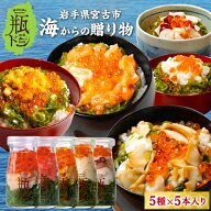 瓶ドン 海鮮丼 ギフト 三陸宮古の瓶ドン 5本セット（ウニ、サーモン、アワビ、タコ、イカ）＼岩手県宮古…