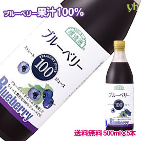 【全品P2倍★マラソン限定】順造選 ブルーベリー100 ストレートジュース 500ml×5本 ブルーベリージュース マルカイ ストレート果汁100% 砂糖不使用 送料無料 お中元