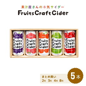 山形県産果汁使用 フルーツクラフトサイダー 5本セット 200ml×5缶 [2箱 3箱 4箱 8箱] 山形県から産地直送 フルーツサイダー 果汁入り炭酸飲料 缶ジュース ギフト 熨斗対応 サン＆リブ 山形食品 送料無料 (155)