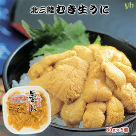 【全品P2倍★マラソン限定】三陸産 生うに 80g×5個 送料無料 2024年初物 岩手県 洋野町種市産 計400g