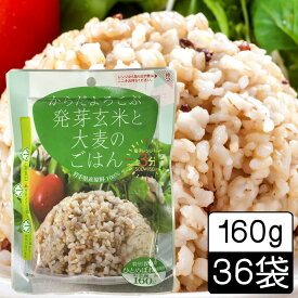 ＼スーパーSALE限定★エントリーでP5倍！／[36袋] 送料無料 レンジご飯 発芽玄米と大麦のごはん 160g×36袋　レトルトごはん レンジ ご飯 パック 国産 岩手県 ごはん 玄米 　(103)