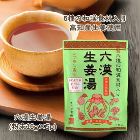 【全品P2倍★マラソン限定】六漢生姜湯 16g×5p [5袋 / 10袋] 無添加 国産原料 蒸し生姜 生姜湯 ジンジャーティー ショウガオール 健康 冷え性 代謝 ダイエット 和ハーブ イトク食品 (55) お中元