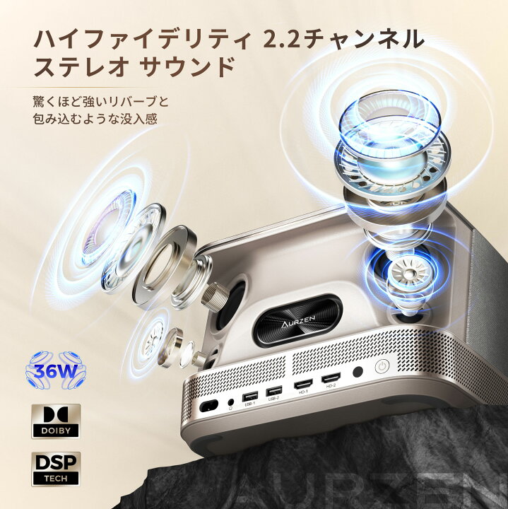 楽天市場】プロジェクター 家庭用 【DoIby対応+36W 4つのスピーカー 