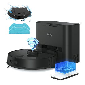 【5台限定・期間値下げで29999円！！】【21,000Pa+5,000Pa強力吸引】ロボット掃除機 自動ゴミ収集 水拭き 両用 最大2年品質保証 お掃除ロボット 最大130日分のゴミ捨て不要 マッピング 水量調整 静音 自動充電 落下/衝突防止 WiFi Alexa可 床防水シート ブラック ecozy