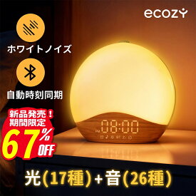 【新品★期間限定67%OFF!】目覚まし時計 光 ホワイトノイズマシン 光目覚まし時計 26種癒し音 Bluetooth 自動時刻同期 日出＆日没再現 17種ライト 虹色RGBライト 20段階調光 大音量 授乳 安眠 癒しグッズ 重睡者・高齢者・子供向け 目覚ましライト