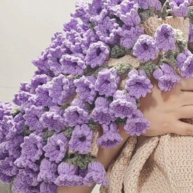 【楽天スーパーSALE最大2,000円OFFクーポン】 花束ブランケット ブーケブランケット かぎ針編み・ニット製・手編みフラワーデザイン フラワーブランケット かぎ針 ブランケット 編み 図 恋人へのデート 母の日ギフト クリスマスプレゼント