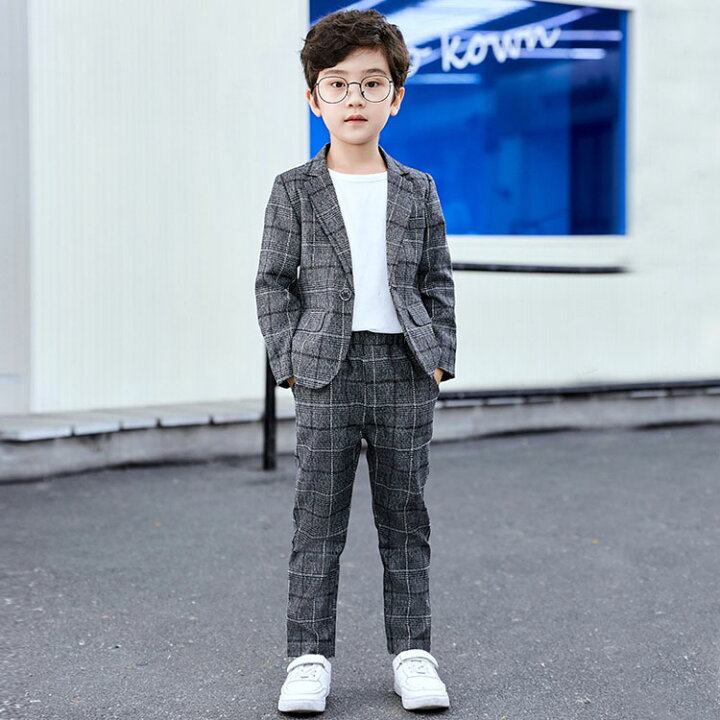 楽天市場 大人気 フォーマルスーツ 子供服 卒業式 発表会 スーツ 男の子 キッズ 3点セット 入学式スーツ チェック柄 男の子スーツ ジュニア 卒業式 男の子 おしゃれ 子供 結婚式 お受験 冠婚葬祭 タキシード ピアノ 発表会 小学校 細身 卒業式 男児 スーツ フォーマル
