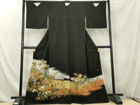 平和屋着物■豪華黒留袖　作家物　孔雀花文　暈し染め　金銀彩　正絹　逸品　AABE0971tn