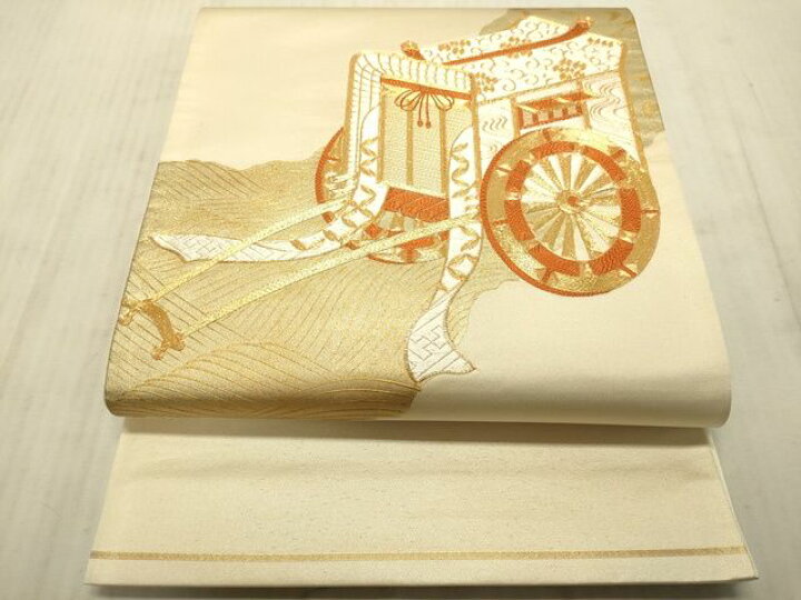 楽天市場】平和屋2□太鼓柄袋帯 駒刺繍 御所車花文 金彩 逸品 