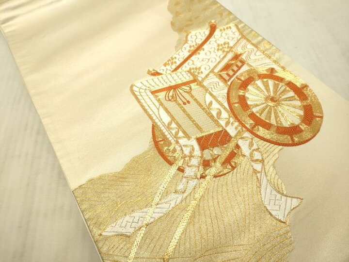 楽天市場】平和屋2□太鼓柄袋帯 駒刺繍 御所車花文 金彩 逸品 