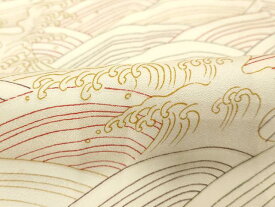 平和屋着物■上質な小紋　荒波文　正絹　逸品　未使用　DABB8535cd