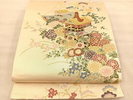 平和屋着物◎六通柄袋帯　唐織　山鉾　金糸　正絹　逸品　BAAT1545gt