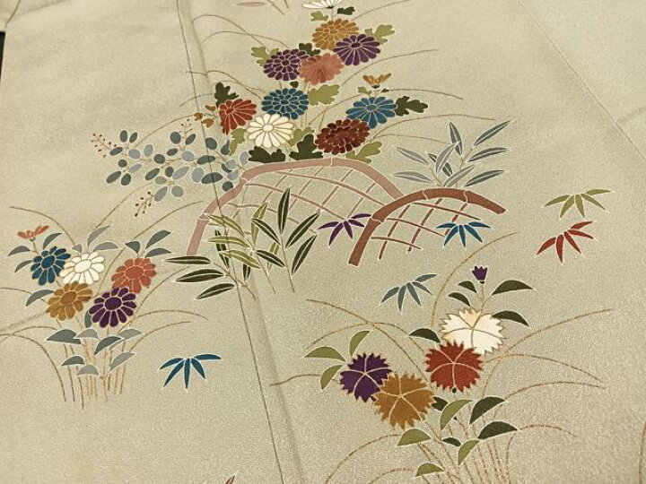 楽天市場】平和屋着物□訪問着 刺繍 籬草花文 金彩 正絹 逸品  