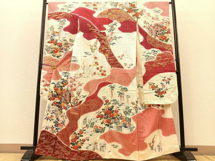 楽天市場】平和屋着物□豪華振袖 駒刺繍 御所車鴛鴦花文 暈し染め 金彩 