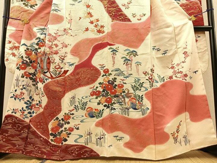 楽天市場】平和屋着物□豪華振袖 駒刺繍 御所車鴛鴦花文 暈し染め 金彩 
