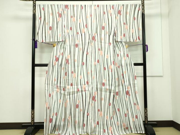 楽天市場】平和屋本店□極上 夏物 上布 紫織庵 縞 丸文 麻 逸品  