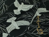 値下げ！斉藤三才羽ばたく三才鳥黒✕金色帯留