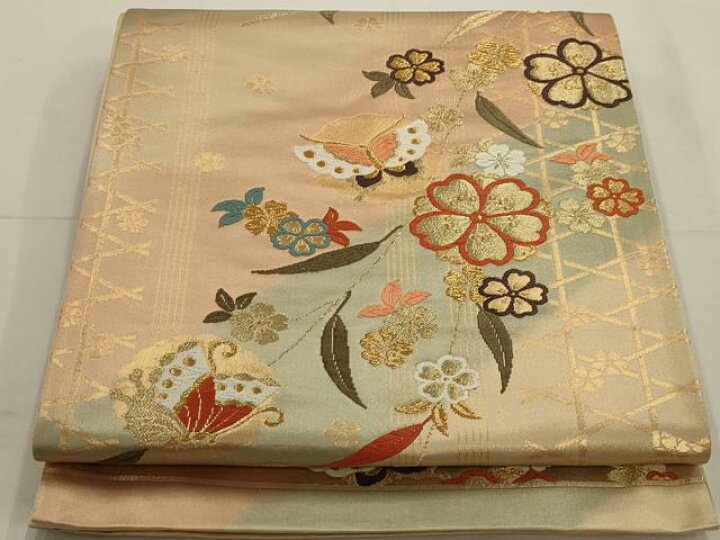 楽天市場】平和屋着物◎六通柄袋帯 唐織 花蝶文 金糸 正絹 逸品  