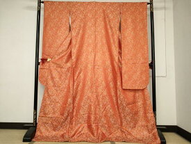 平和屋本店▼お引きずり・お引き摺り・引き振袖　和装　婚礼　結婚式　花嫁　神社挙式　唐織　花唐草文　金糸　逸品　AABC7030ou