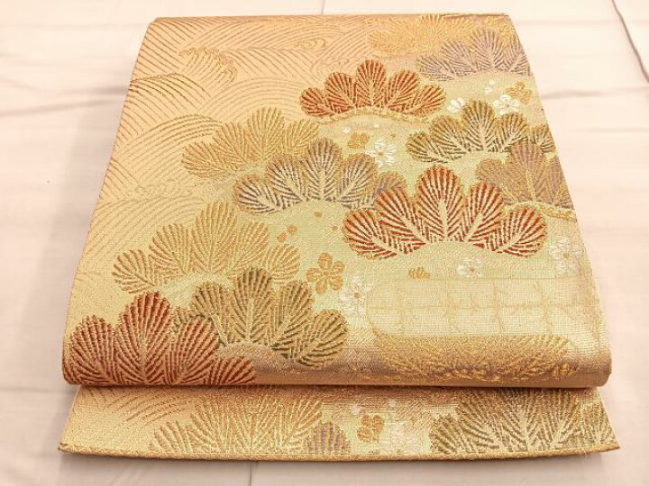 楽天市場】平和屋着物◎六通柄袋帯 光琳松 桜散らし文 金糸正絹 逸品 