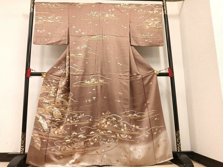 平和屋本店□極上 訪問着 枝垂れ花 暈し染め 金銀彩 さが美扱い 逸品 