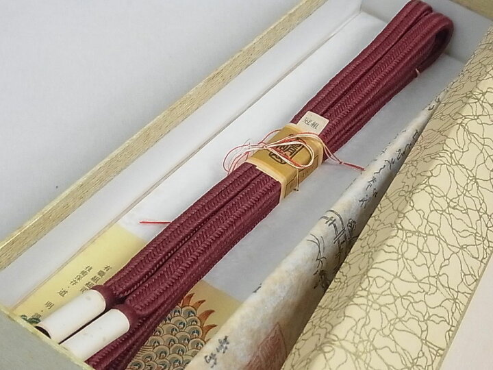 楽天市場】平和屋1□極上 有職組紐道明 帯締め 冠組 錆色 宮内庁御用  