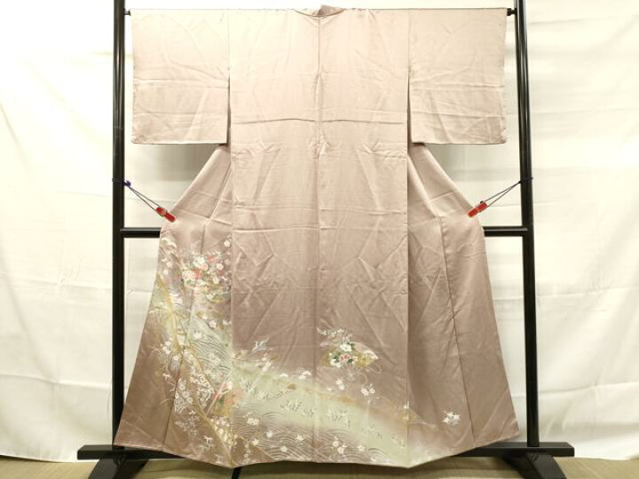 楽天市場】平和屋着物□色留訪問着 扇面飛鶴花文 暈し染め 金彩 正絹 