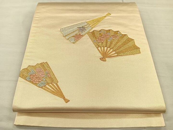 楽天市場】平和屋着物◎太鼓柄袋帯 総刺繍 駒刺繍 扇面草花文 金糸 