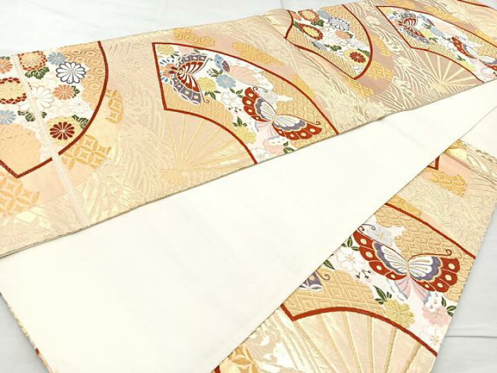 楽天市場】平和屋着物◎六通柄袋帯 唐織 扇花蝶文 金糸 正絹 逸品  