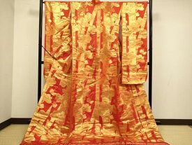 平和屋本店●色打掛　お引きずり　和装　婚礼　結婚式　花嫁　神社挙式　竹梅文　金糸　逸品　DABJ6770du