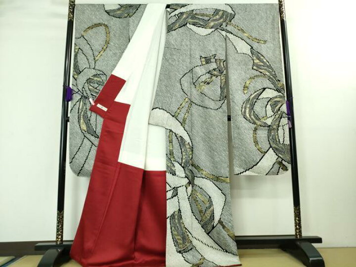 楽天市場】平和屋着物□極上 振袖 総絞り 結び紐文 黒地 金彩 逸品 