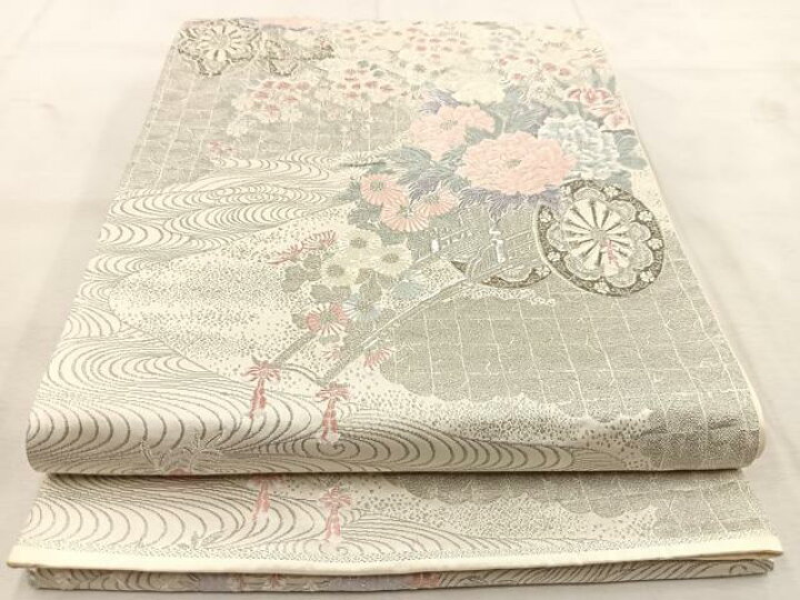 楽天市場】平和屋着物◎六通柄袋帯 唐織 王朝花車華文 プラチナ箔 正絹 
