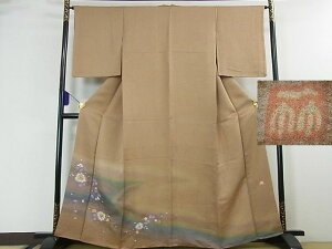 平和屋本店□極上 久保田一竹 幻の辻が花 訪問着 暈し染め 金通し地  