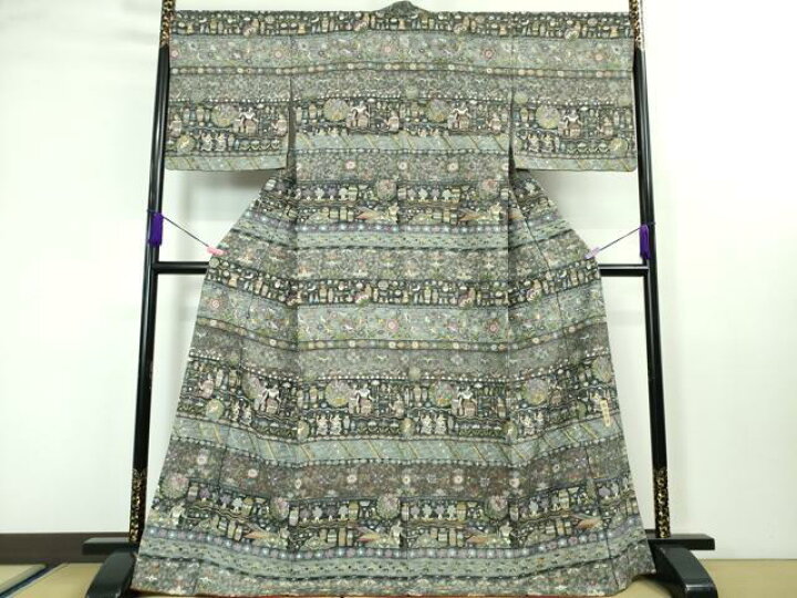 平和屋着物○訪問着 絞り 中国三大刺繍 スワトウ刺繍 汕頭刺繍 道長花 