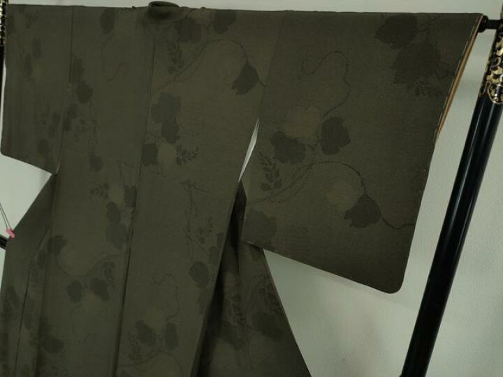 楽天市場】平和屋本店□極上 江戸小紋 角通し 蔦の葉文 黒×利休色 逸品  
