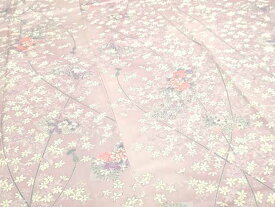 平和屋着物■上質な小紋　地紙花文　正絹　逸品　DABC0162sf
