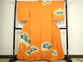 平和屋着物■訪問着　草花文　暈し染め　金彩　正絹　逸品　DABC0166sf