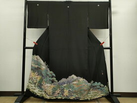 平和屋着物■豪華黒留袖　作家物　京乃四季　金彩　正絹　逸品　CABD0943ze