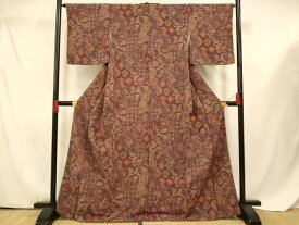 平和屋着物■上質な小紋　鳳凰花蝶文　金彩　鬼しぼ縮緬　正絹　逸品　未使用　AABF3311fw