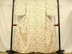 平和屋着物■上質な小紋　花鳥絵皿文　正絹　逸品　AABF3312fw