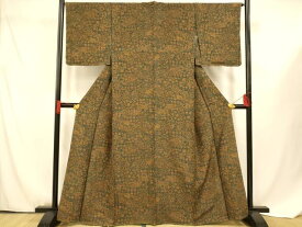 平和屋着物■上質な小紋　地紙更紗花文　正絹　逸品　未使用　AABF3313fw