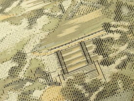 平和屋着物■上質な紬　風景文　正絹　逸品　CABC0517ev