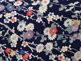 平和屋着物■上質な小紋　枝花文　鬼しぼ縮緬　正絹　逸品　CABC0531ev