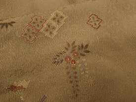 平和屋着物■上質な小紋　扇面吉祥花文　金彩　正絹　逸品　CABD0932ze