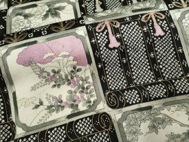 平和屋着物■上質な小紋　格子花文　金彩　正絹　逸品　未使用　CABD0939ze